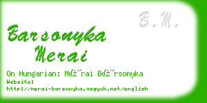 barsonyka merai business card